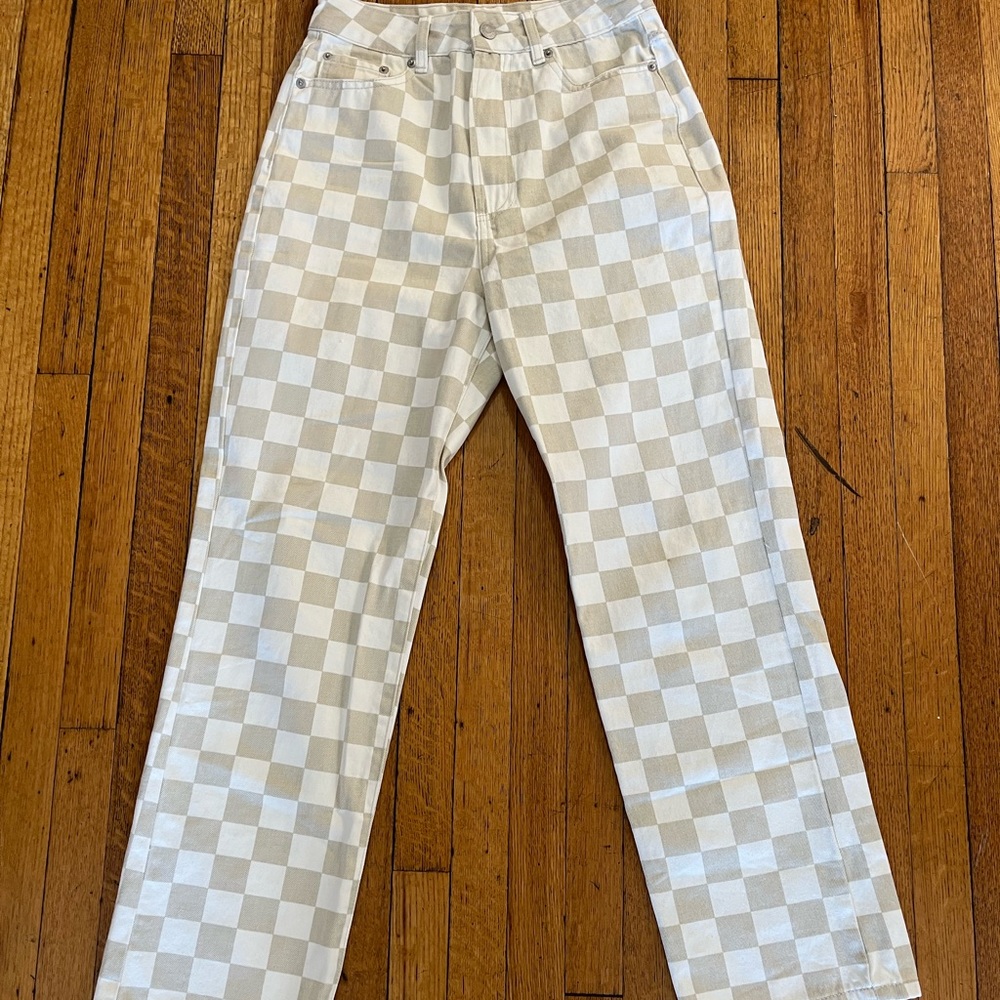 White/Cream checkered pants